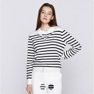 [지오다노]여성 봄 가을 간절기 셋업 스트라이프 라운드 가디건 356509