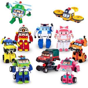 [베스트키즈]로보카폴리 4인치 변신 로봇 폴리 로이 엠버 헬리 마크 버키 포처 드로니 키튼 샌디 10종