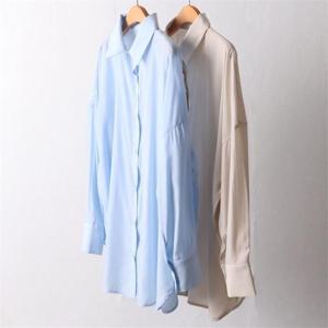 [강물처럼]빅사이즈사랑해요 I285L203 오버핏샤틴블라우스 BE (8