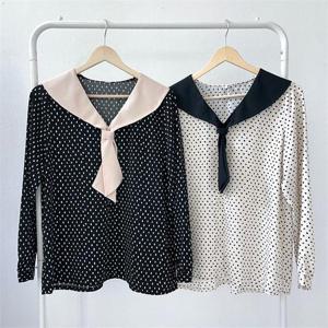 [강물처럼]빅사이즈사랑해요 G585L203 도트패턴타이블라우스 YP