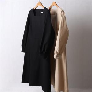 [강물처럼]빅사이즈사랑해요 I235L203 햅번스퀘어넥롱원피스 LT