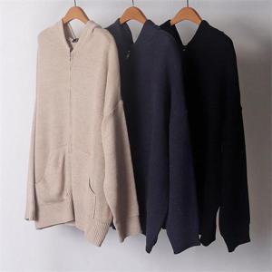 [강물처럼]빅사이즈사랑해요 D036L203 니트패치롱후드집업 AP (8