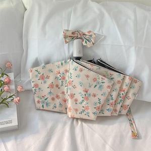 [패션] 포유렐라 핑크플라워 3단 자동 우산 양산 초경량 암막 우양산 양우산