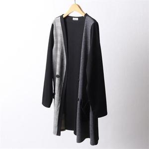 [강물처럼]빅사이즈사랑해요 F436L202 오픈체크배색롱가디건 BG