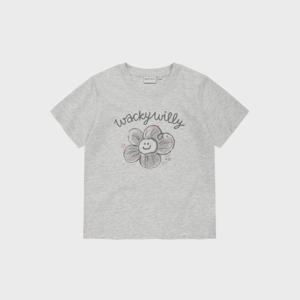 와키윌리반팔티 CQK WA2602ST55LG 우먼스 빅릴리 그래픽 반팔 티셔츠 라이트 그레이