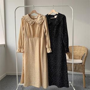 [강물처럼]빅사이즈사랑해요 G385L201 프릴카라셔링롱원피스 GO