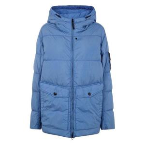 스톤 아일랜드 크링클랩스 와펜 패치 후드 다운 자켓 K2S1541000