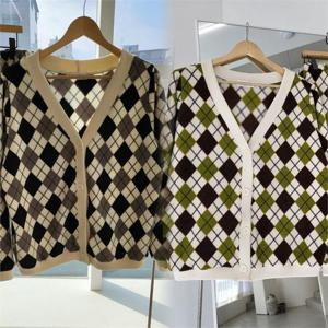 [강물처럼]빅사이즈사랑해요 G174L112 아가일치마가디건세트 DL