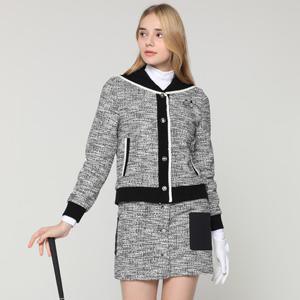 (여성)트위드 세라카라 풀오픈 스웨터 점퍼_HD3WCD004