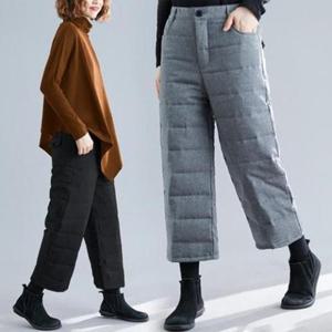 엄마바지 뒷밴드 여자 겨울 누빔 솜 패딩 바지 W65791 8-9부