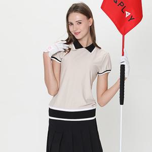 (여성)자가드 배색 블루종 티셔츠_HE2WTS011