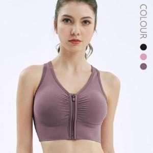 요가브라 앞지퍼 크로스 요가 필라테스 스포츠 브라 탑