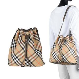 버버리 8093869 B9368 빈티지 체크 드로스트링 버킷백