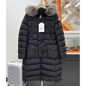 몽클레어 KHLOE 클로에 폭스퍼 여성 다운 롱패딩 블랙