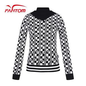 [팬텀] 여성 패턴 세일러 카라 반목 긴팔 니트