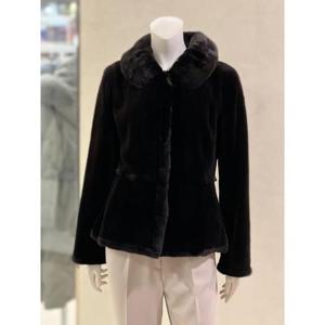 벨리시앙 세이브존01 벨벳 배색 A라인 밍크 코트 SP1270