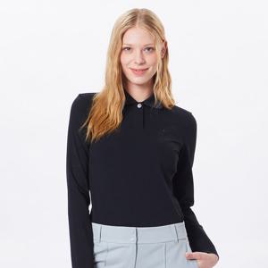 [볼빅어패럴] 여성 골프 에센셜 미니PQ 요꼬에리 긴팔 티셔츠 VLTSO292_BK