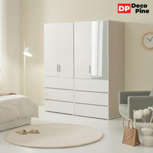 데코파인 루체 1600 R세트 거울 서랍 장롱 작은방 낮은 수납