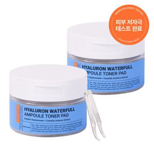 (2개)푸드어홀릭 히알루론 워터풀 앰플 토너패드 70매(120ml) /저자극 보습 주름개선