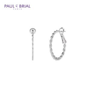 폴브리알 PYBE0120 (WG) 납작 꼬임 후프링 귀걸이