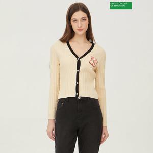 베네통 토끼자수 케이블 니트 가디건 BAKC10341_BE