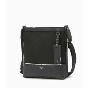 [헤지스ACC] 블랙 나일론 혼방 체크라인 크로스백 HJBA5E061BK