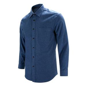 웜 피치 기모 블루 레귤러 긴팔 셔츠_S8119