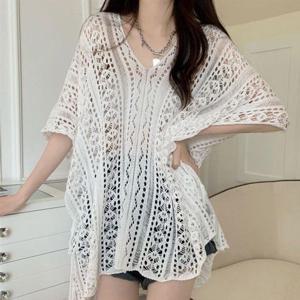 오버핏 브이넥 여름 그물 니트 LM0448  베스트 겨울