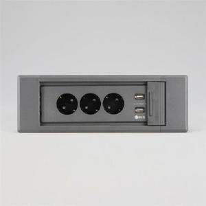 매입 슬라이드 콘센트 BID-2003MS 다크그레이