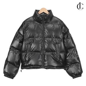 엘케이트 여성 숏패딩 웰론 스트링 겨울 글로시 패딩 크롭 하이넥 점퍼 LAMO004