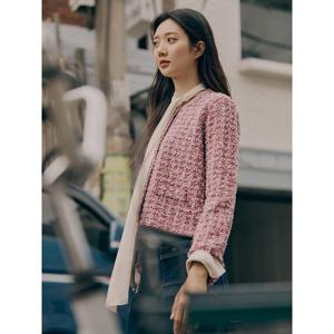 [빈폴레이디스] 트위드 라운드넥 카디건 핑크 (BF495AC02X)