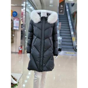 화이트호스 세이브존05 구스하프코트 후드여우털 소매 시보리 A34Y06BK