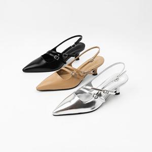 [신난다슈] 여성 슬링백힐 5cm 메리제인 슬링백 구두 펌프스힐 스틸레토 투버클 NF255201