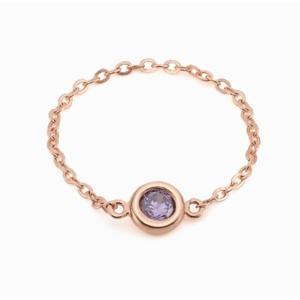 [로이드] 주문제작 미듐 3mm 체인링 탄생석 14k 반지 LRS21053G