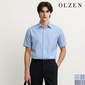[올젠] 모션 베이직 패턴 반팔 드레스 셔츠 (ZOD2WD1356_A)