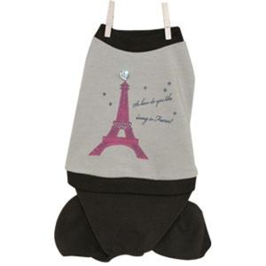 에펠탑타워(브라운) 개외출복 반려견옷 강아지옷 강아지민소매티 반려동물외출복