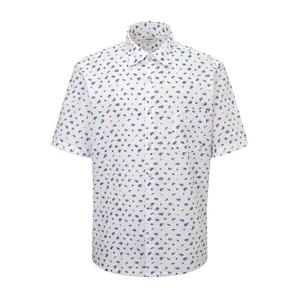 [레노마(셔츠)]바다 모티 브프린트 리플밑단 일자 일반핏반팔셔츠  RPUSG1275WH