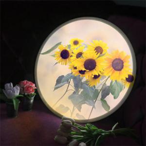 아트박스/꾸밈 nh633-LED액자45R_풍수반짝임아래해바라기