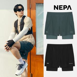 네파 남성 아이스테크쉘 2 IN 1 우븐 쇼츠 여름 러닝 트레일 레깅스 냉감 숏팬츠 7L31732