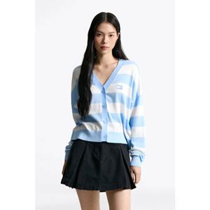 [타미진] T32F6KCD11TWT1 여성 릴랙스 스트라이프 루즈핏 가디건