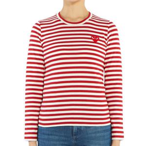 꼼데가르송 레드와펜 스트라이프 여성 긴팔티셔츠 AZ T163 051 4