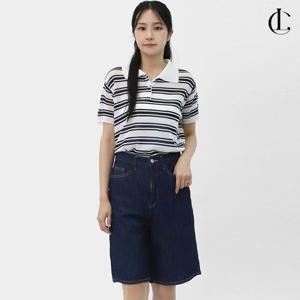 엘케이트 여자 반팔니트 카라티 여름니트 스트라이프 티셔츠 LCR115