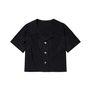 [시슬리]카라 반팔 크롭 블라우스_SAWSC7531