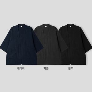 남자 여름 에어 플리츠 오픈 반팔 가디건 ET-CAH-Q005