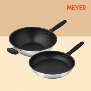 마이어 루나 스테인리스 스틸 인덕션 프라이팬 웍 2종 세트 (FP28cm+Wok28)