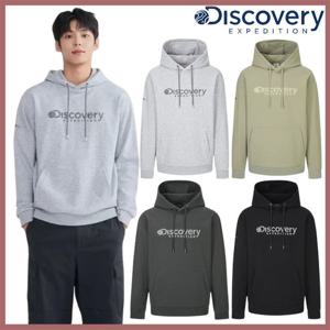 디스커버리 25FW 가을 신상 남여공용 세미오버핏 빅로고 로건 후드티셔츠  DXHD31054-GSAN