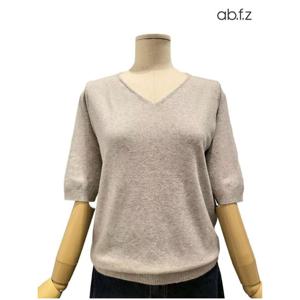 [에이비에프지]솔리드 V넥 반팔 니트 APZ4HW43J