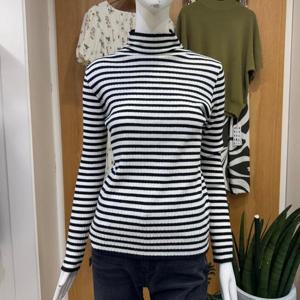 클리지 DP01 스트라이프 목 폴라 니트 CP8WKP04