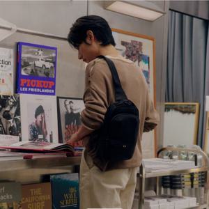 [헤지스] [H-FIX] 코듀라 나일론 슬링백 HJBA5F402BK