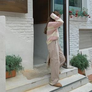 [브이와이][VY] 여자 넓은 면혼방 FW 항공바지 건빵 나일론 팬츠